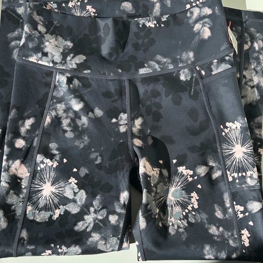 Sweaty Betty Black and Pink Floral Leggings